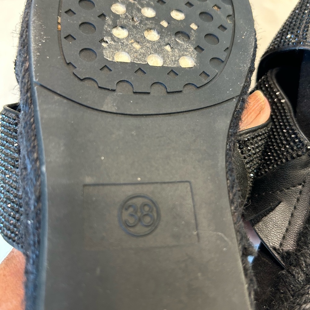 Carvela Comfort Black Beaded Diamanté Slip On Sandals/Slides Size 38/US 7.5 - Picture 11 of 13